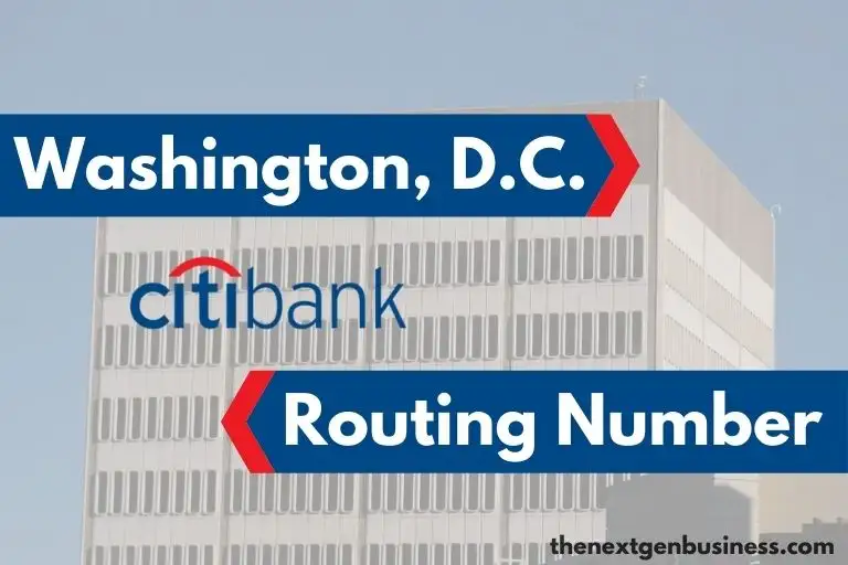 Citibank Washington, D.C. routing number.