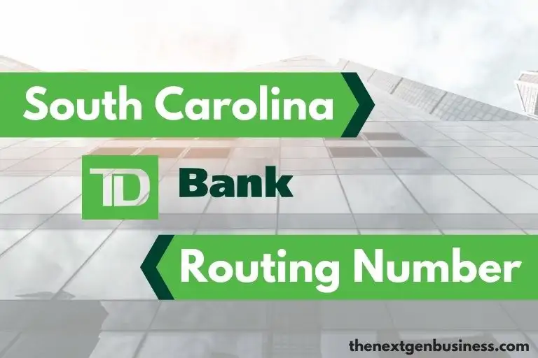 TD Bank South Carolina routing number.