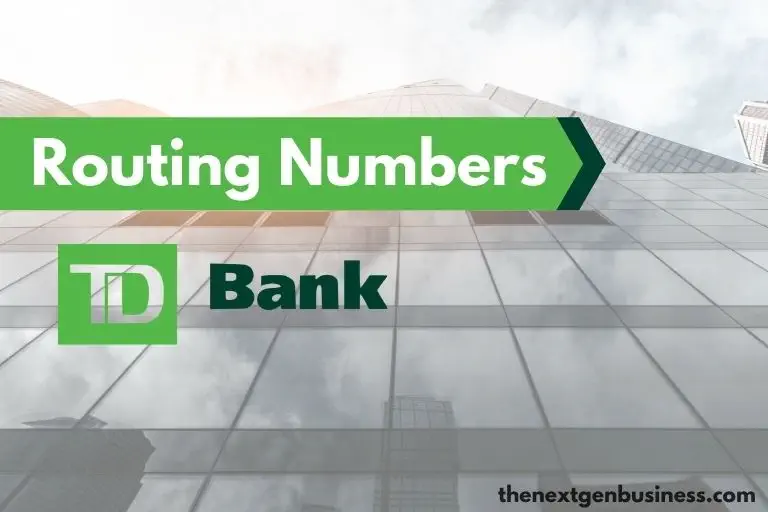 TD Bank routing number.