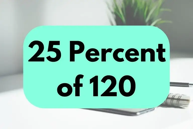 25 percent of 120.