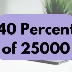 40 percent of 25000.