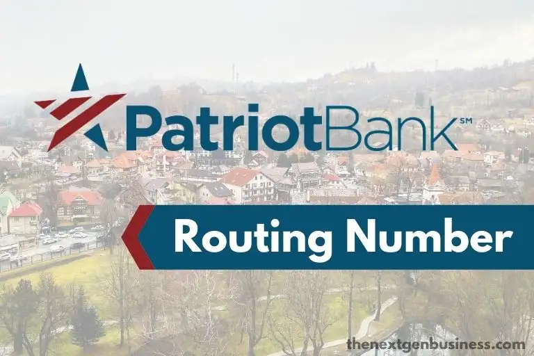 Patriot Bank routing number.